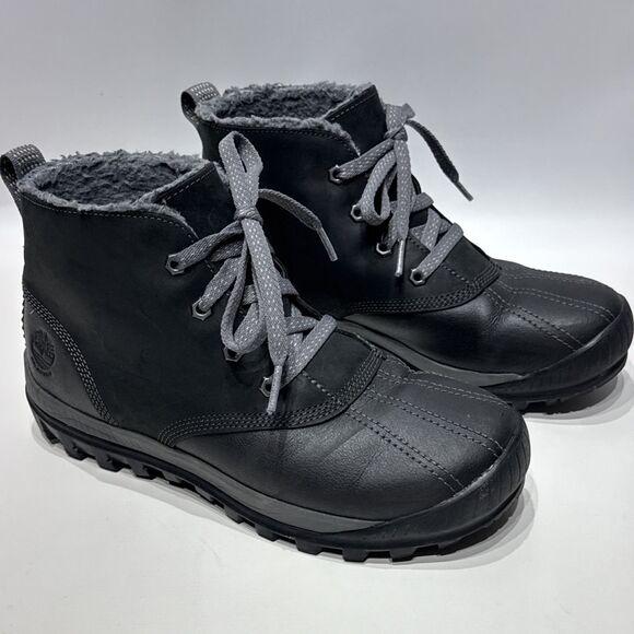 Timberland Women's Mt. Hayes Black Nubuck Leather Waterproof Winter Boots Size 8 - Picture 2 of 14
